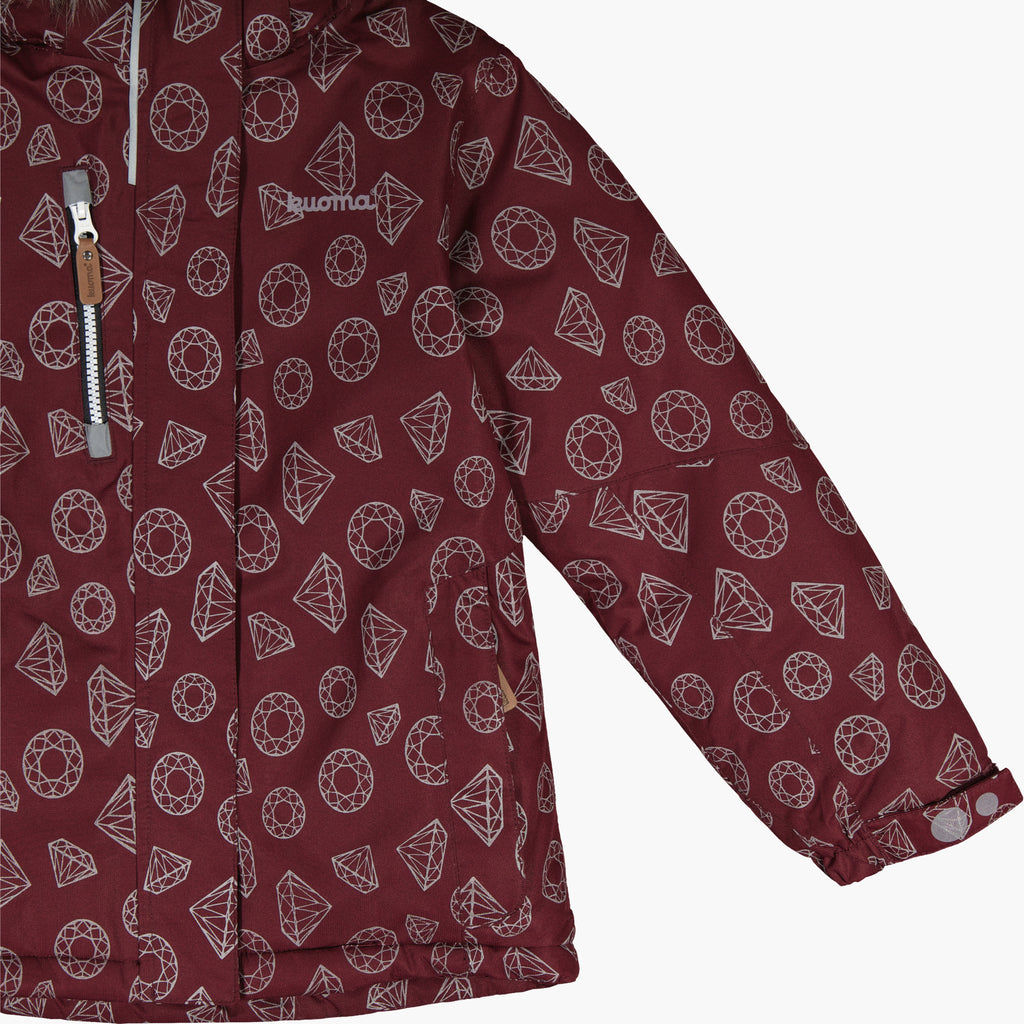 Kuoma Lasten toppatakki Beata, Luumu Sparkle Heijastava